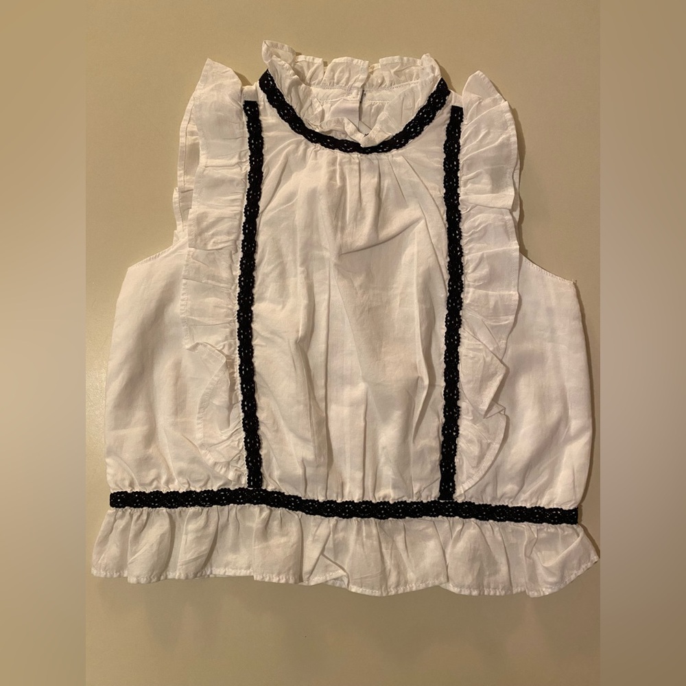 Janie and Jack- Girls White Dressy Top- Size 5- NWT